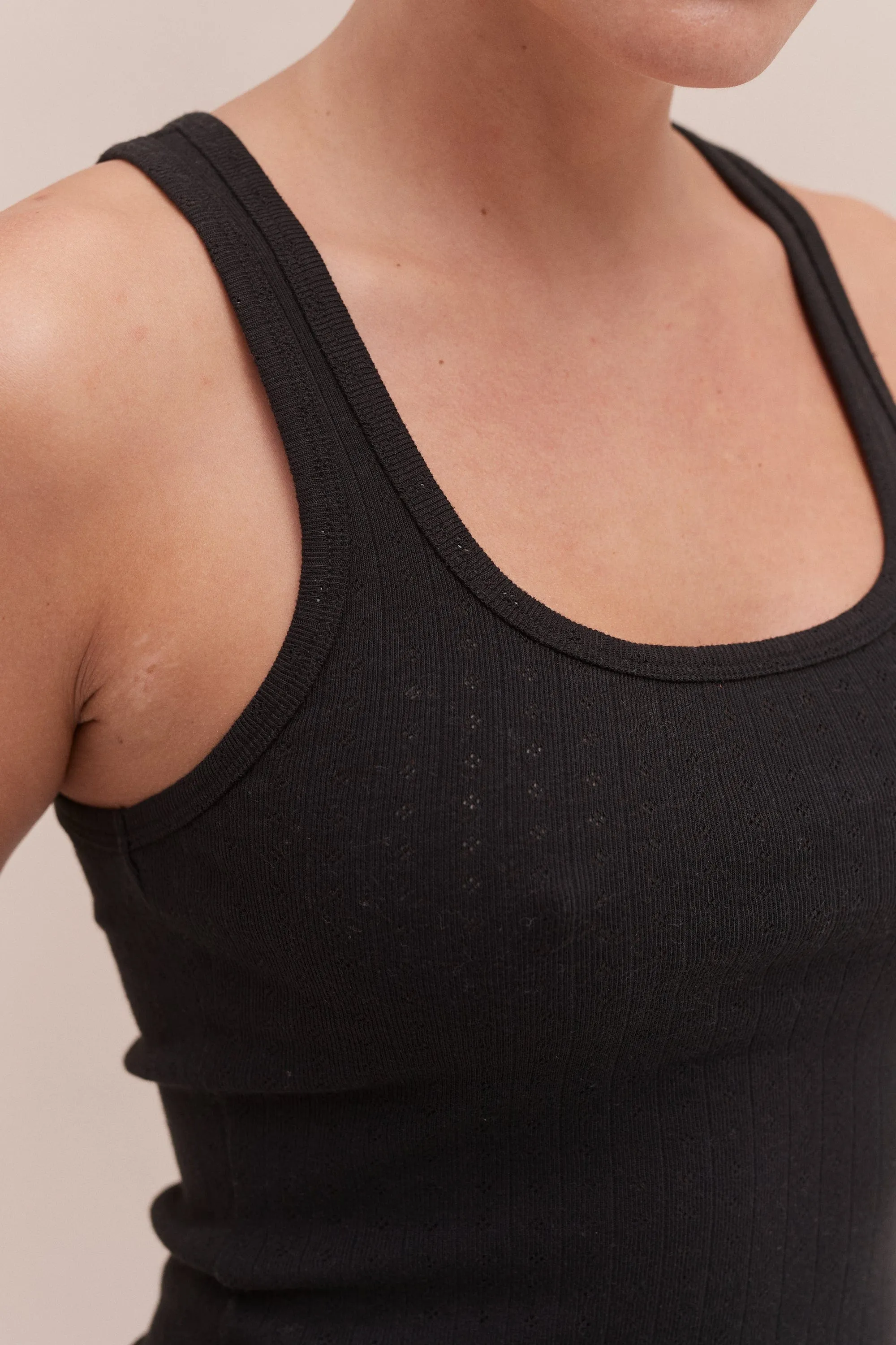 Tank Top & Wide Leg Trouser Set Black/The Jag Print Cream sold by Desmond & Dempsey product image thumbnail 5