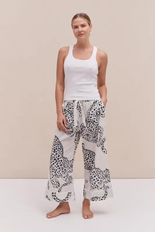Tank Top & Wide Leg Trouser Set White/The Jag Print Cream sold by Desmond & Dempsey