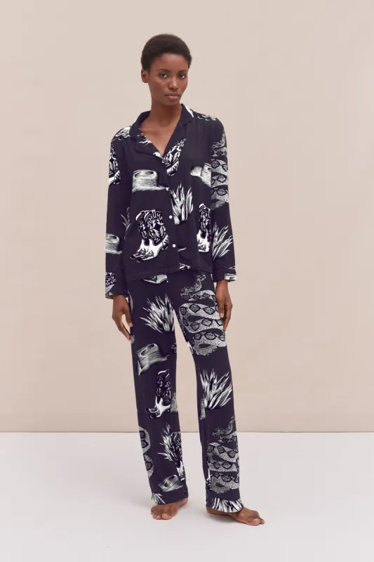 Lyocell Jersey Long Pyjama Set Wild Icons sold by Desmond & Dempsey