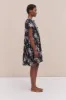 Pleated Nightie Flowers Of Time Print Black sold by Desmond & Dempsey