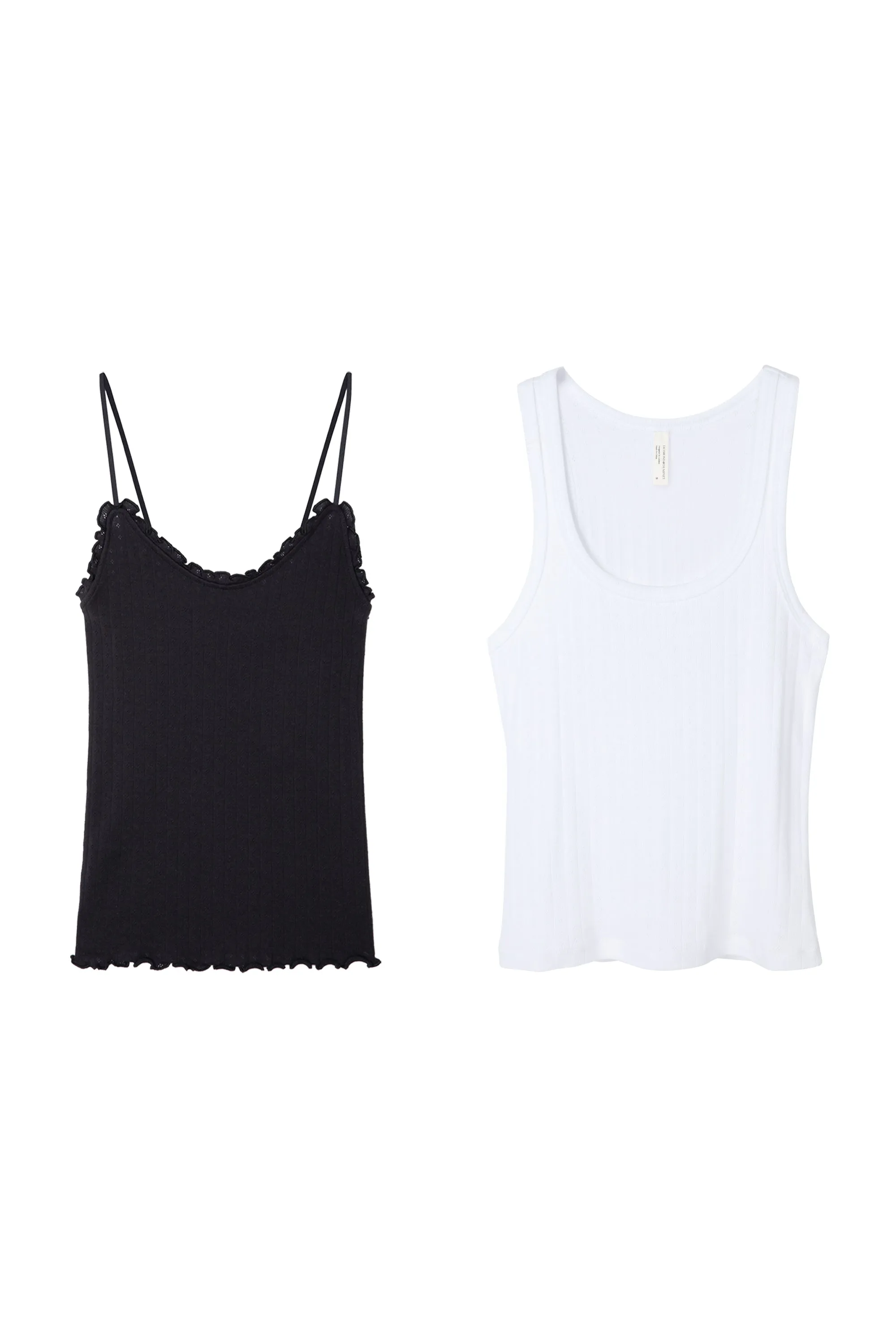 Multi Tank Top Set of Two Black/White sold by Desmond & Dempsey