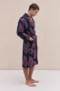 Unisex Towel Robe Sansindo Print Navy Pink sold by Desmond & Dempsey
