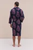 Unisex Towel Robe Sansindo Print Navy Pink sold by Desmond & Dempsey