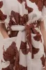 Short Towel Robe Grand Hibiscus Print Cream sold by Desmond & Dempsey