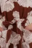 Short Towel Robe Grand Hibiscus Print Brown sold by Desmond & Dempsey