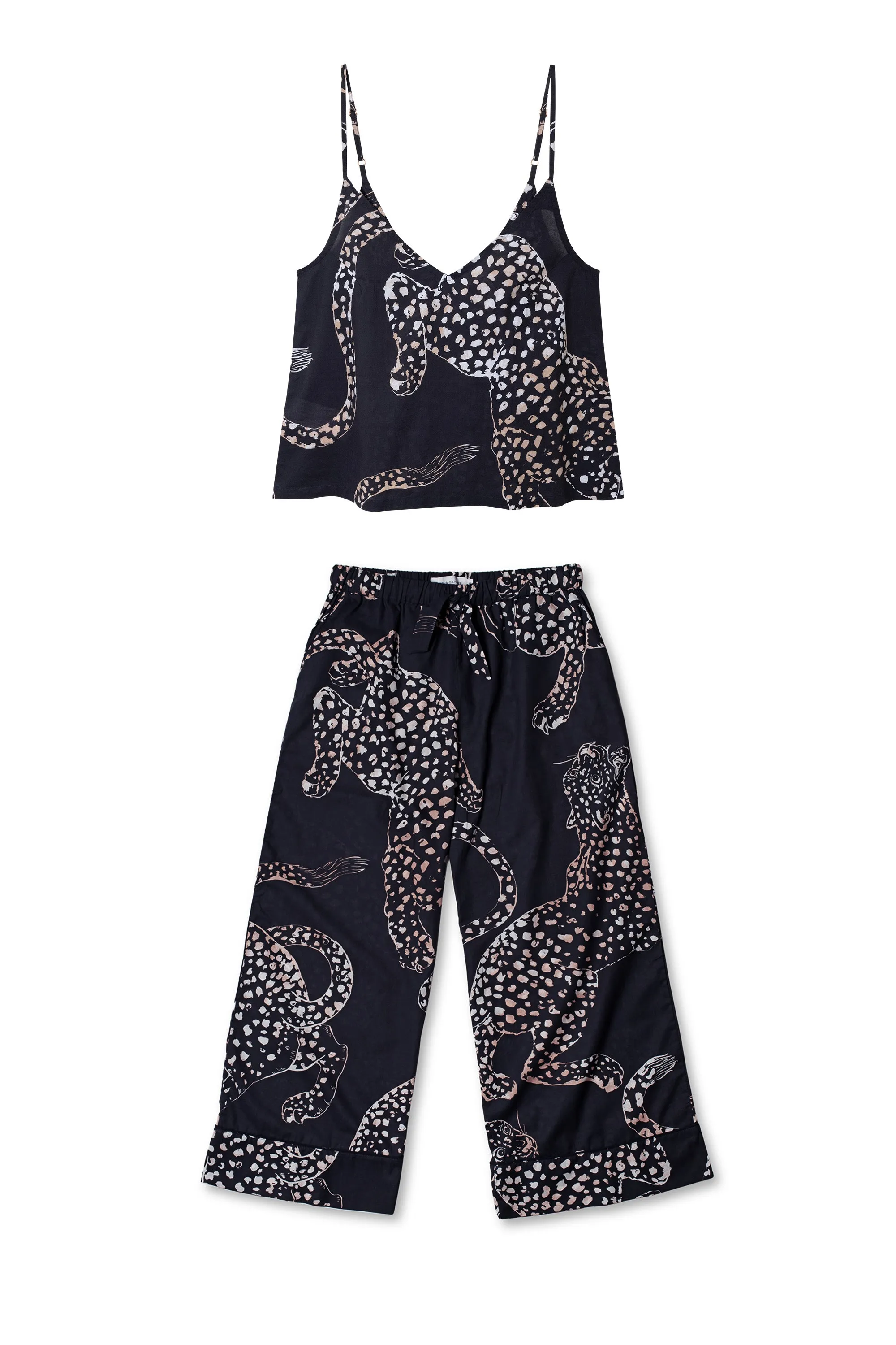 Cami Top and Wide Leg Trouser Set The Jag Print Navy sold by Desmond & Dempsey product image thumbnail 5