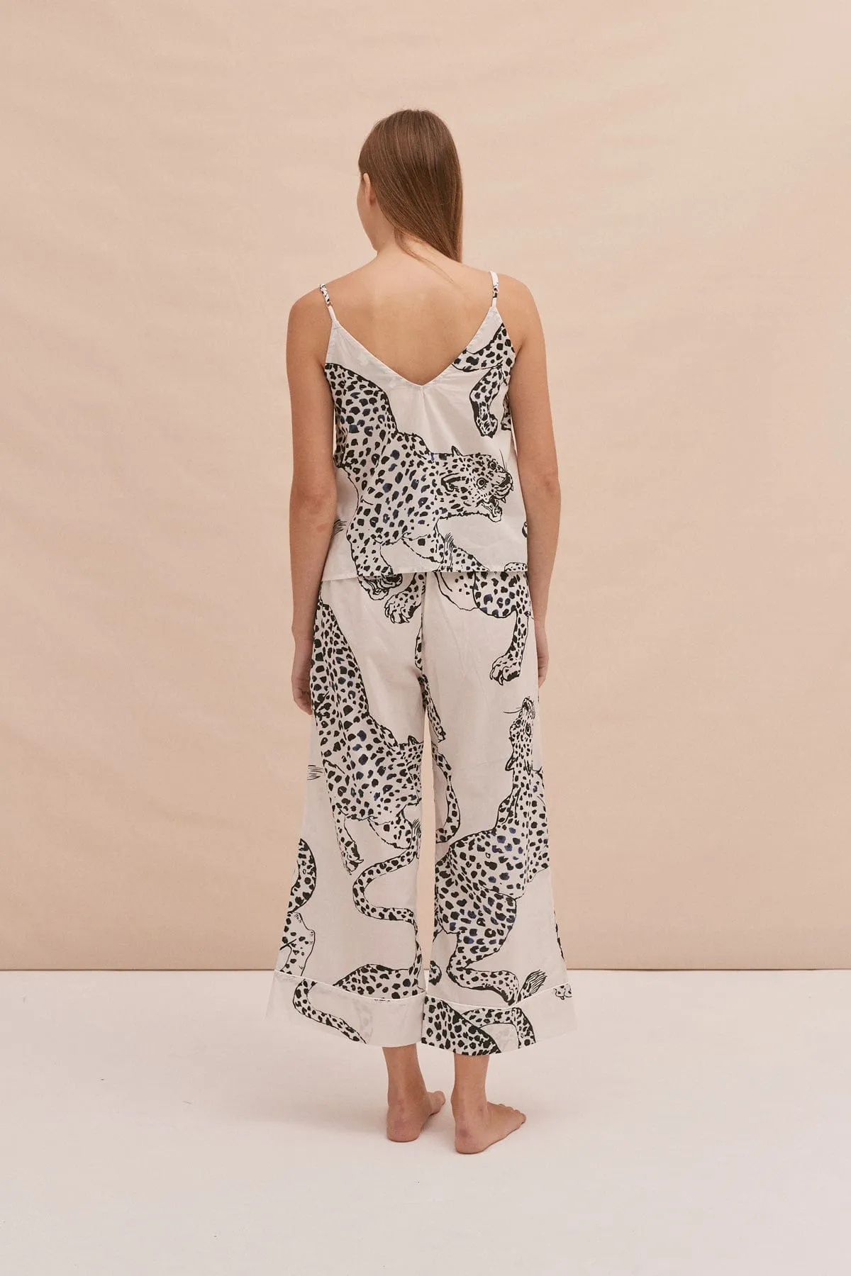 Cami Top and Wide Leg Trouser Set The Jag Print Cream sold by Desmond & Dempsey product image thumbnail 3
