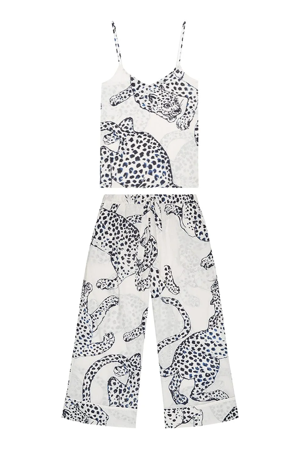 Cami Top and Wide Leg Trouser Set The Jag Print Cream sold by Desmond & Dempsey product image thumbnail 4