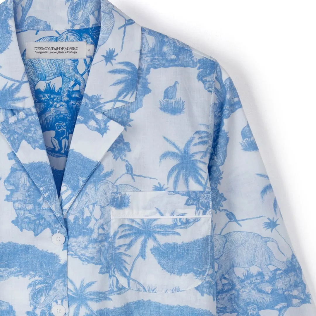 Boxy Shirt and Wide Leg Trouser Set Loxodonta Print Blue sold by Desmond & Dempsey product image thumbnail 5