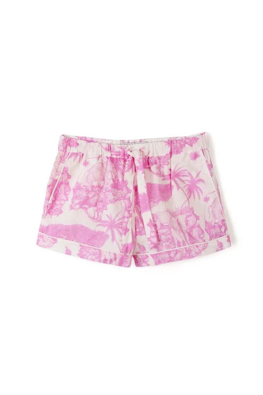 Pyjama Shorts Loxodonta Print Pink sold by Desmond & Dempsey product image thumbnail 5