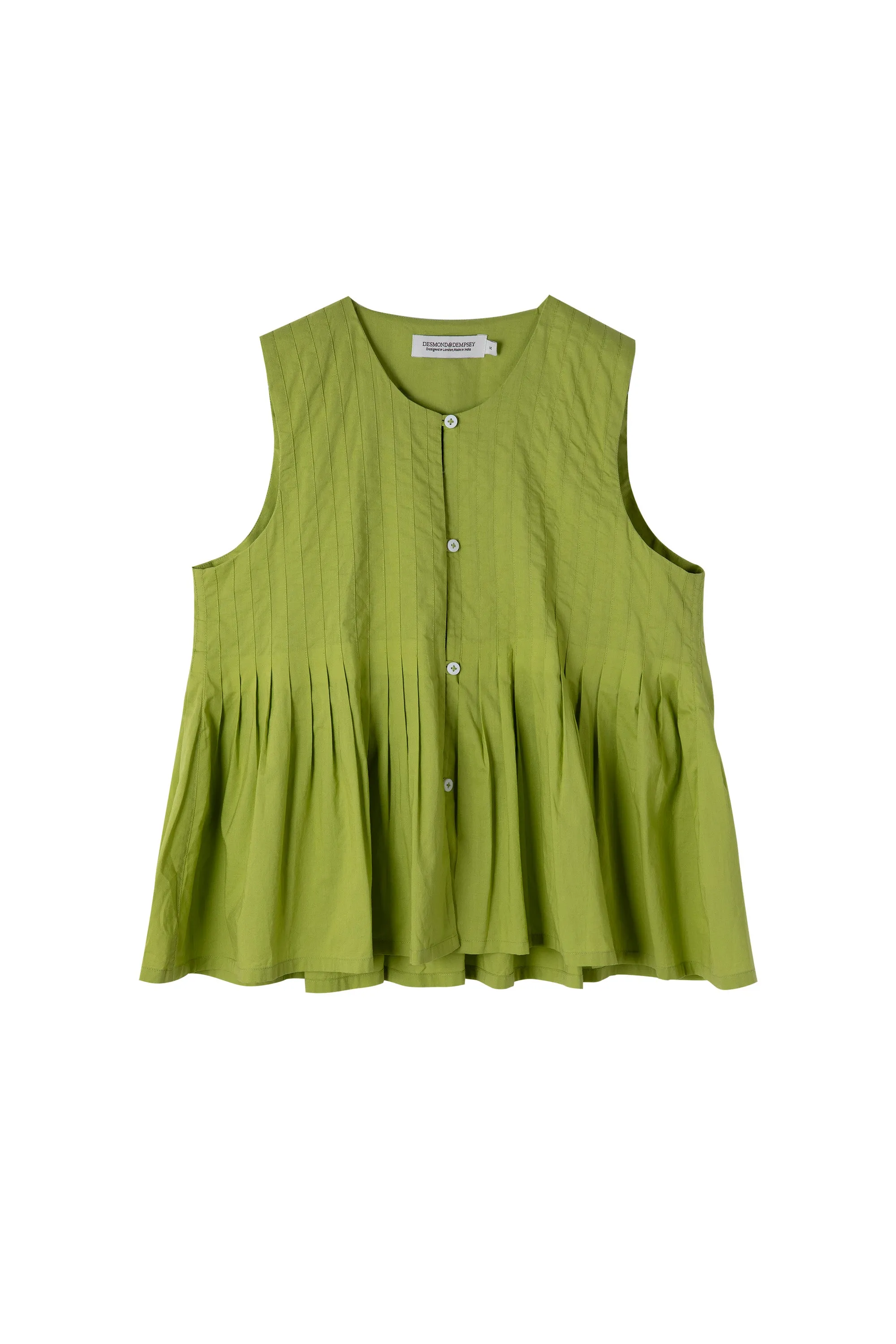 Pleated Cami Top Lime sold by Desmond & Dempsey product image thumbnail 5