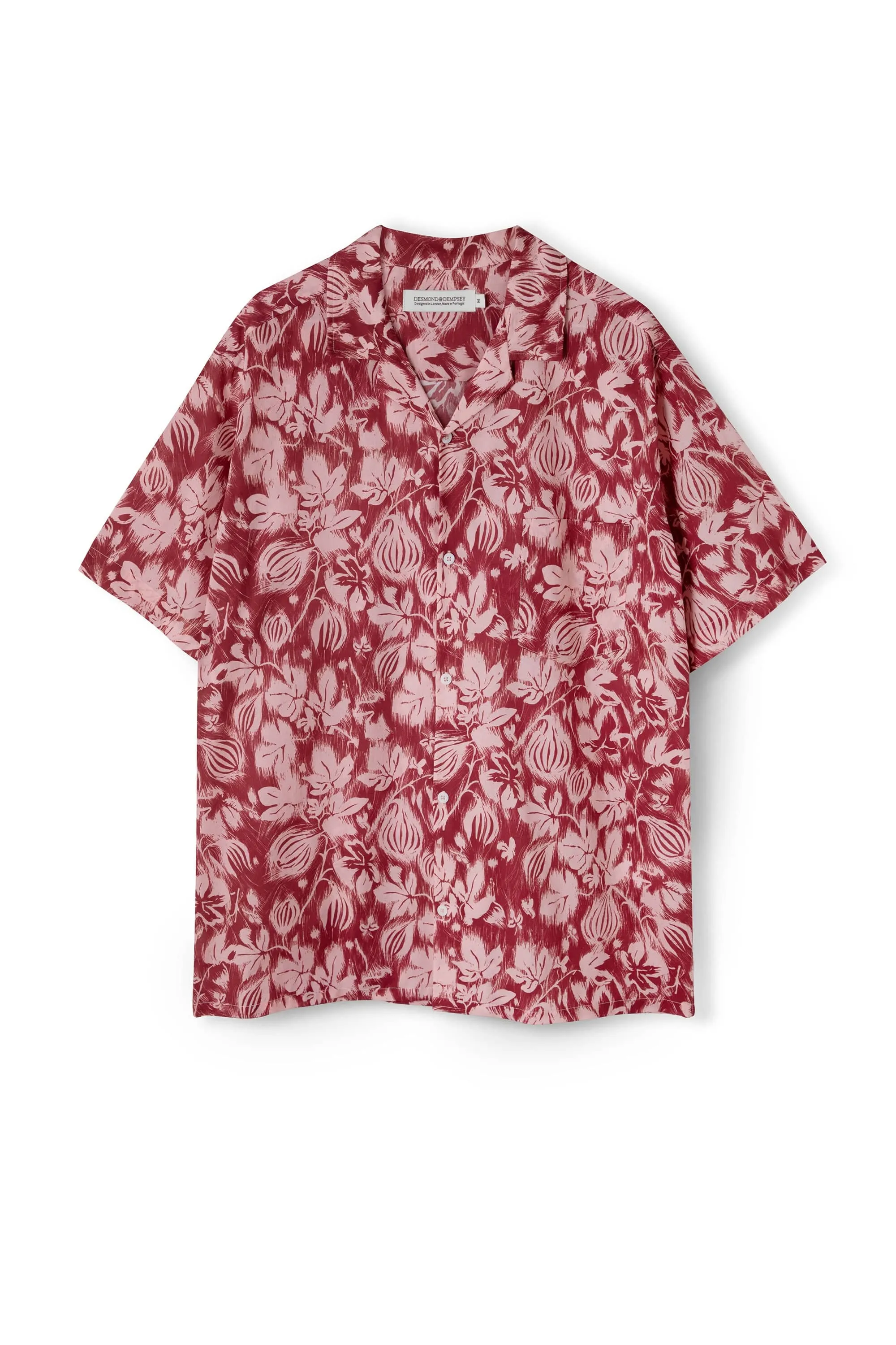 Men’s Cuban Pyjama Shirt Alma Fig Print Red/Pink sold by Desmond & Dempsey product image thumbnail 5