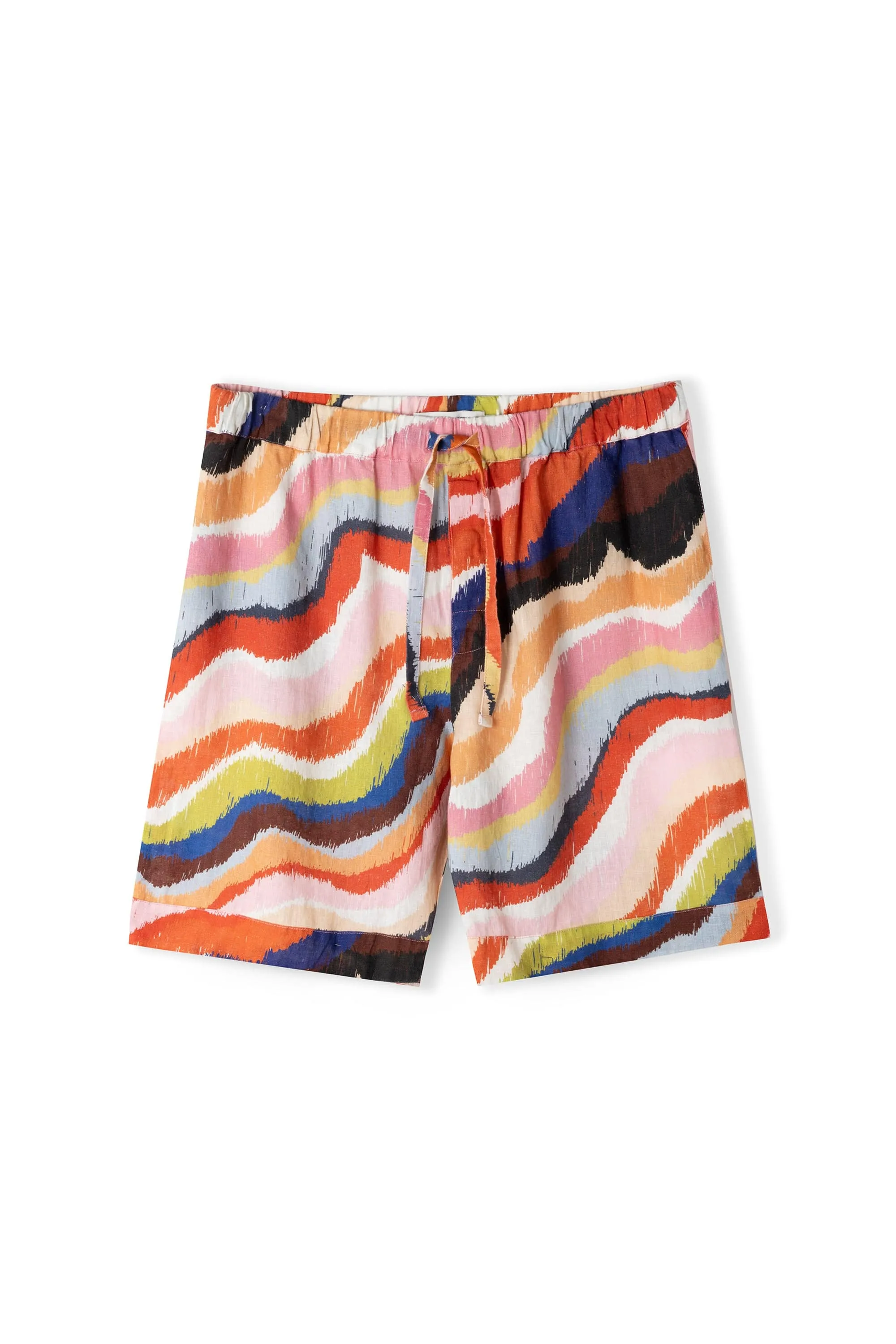 Men’s Pyjama Shorts Tide Print Multi Linen sold by Desmond & Dempsey product image thumbnail 4