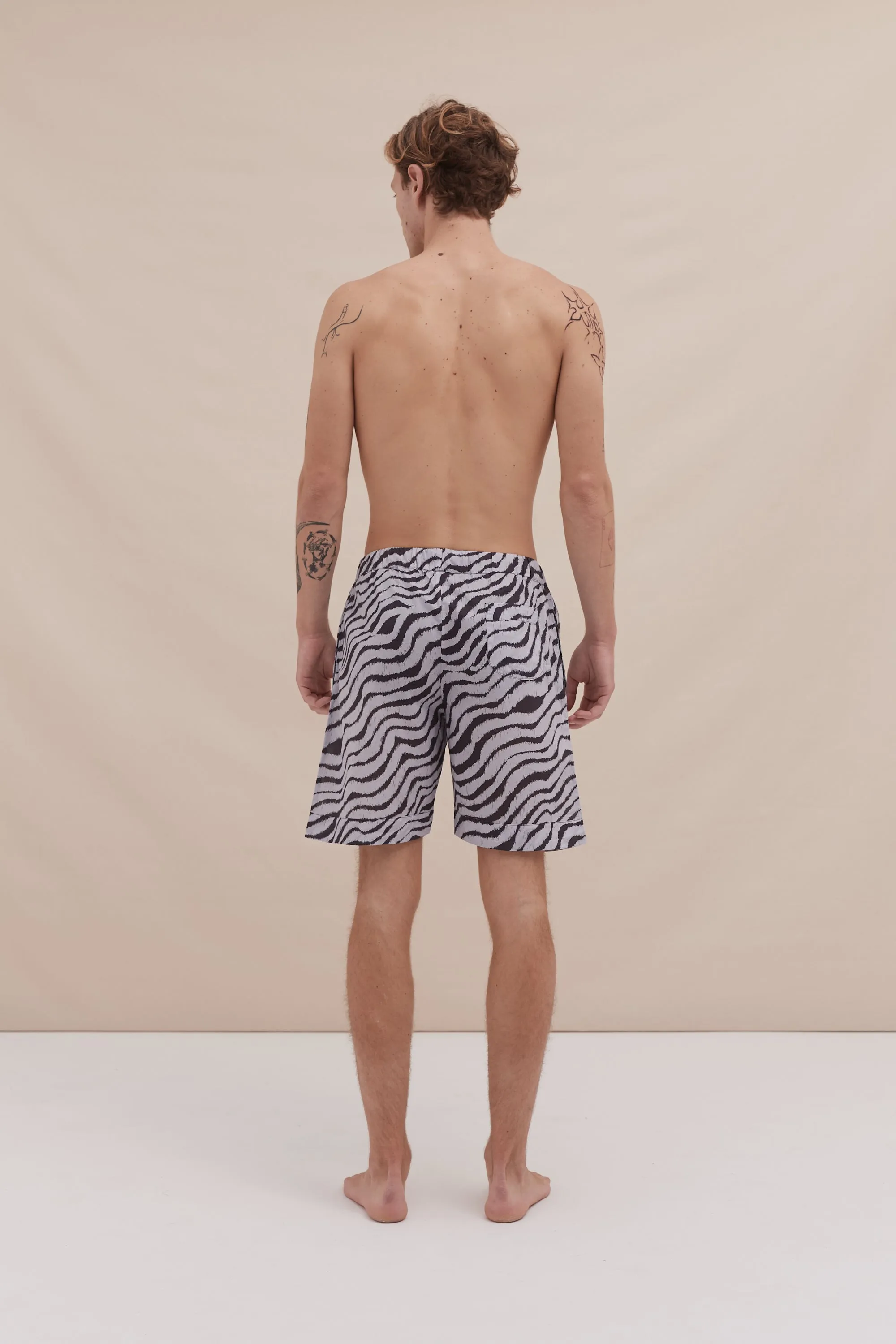 Men’s Pyjama Shorts Tide Print Blue sold by Desmond & Dempsey product image thumbnail 3