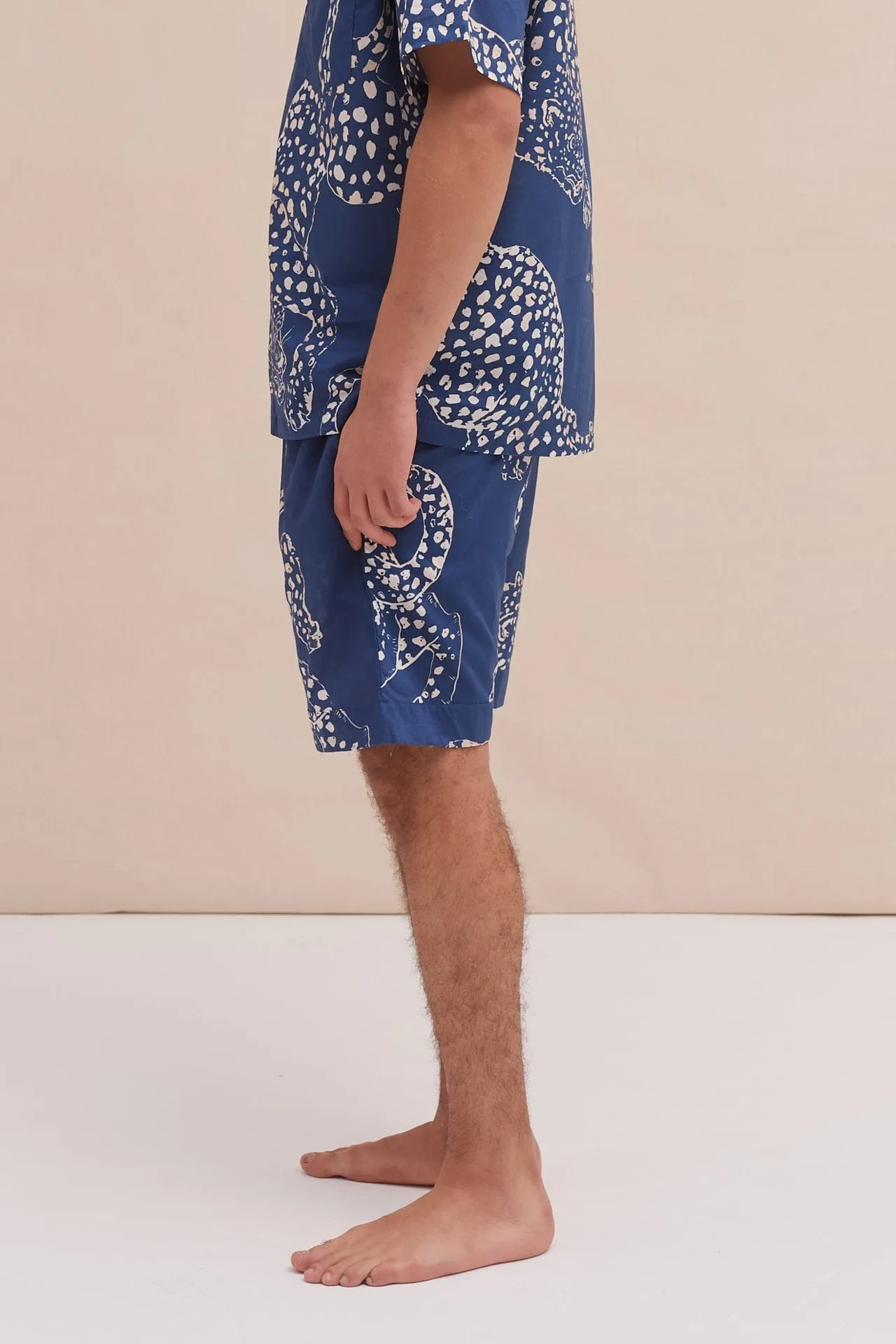 Men’s Pyjama Shorts The Jag Print Blue sold by Desmond & Dempsey product image thumbnail 2