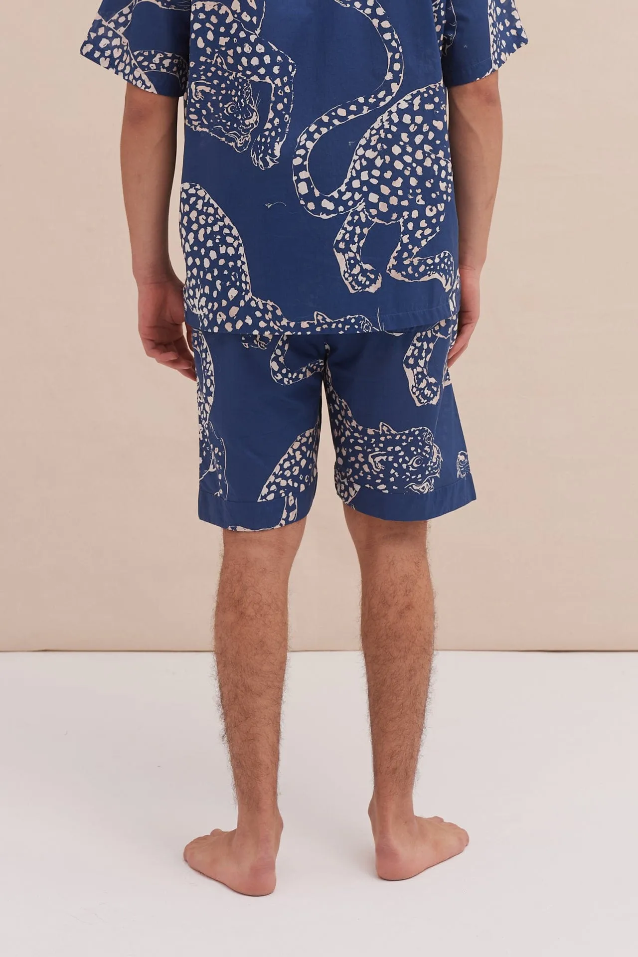 Men’s Pyjama Shorts The Jag Print Blue sold by Desmond & Dempsey product image thumbnail 3