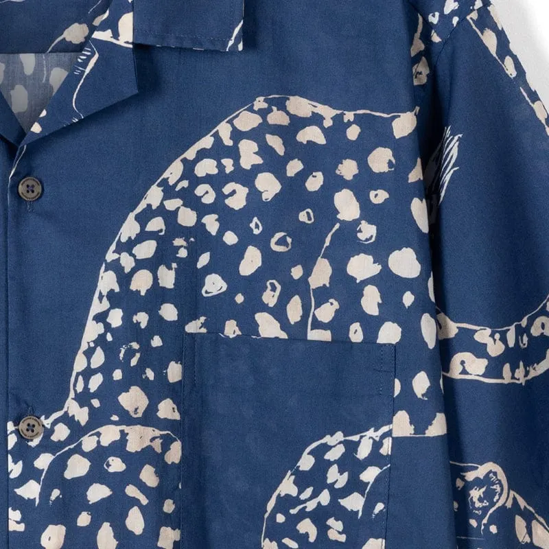 Men’s Cuban Pyjama Shirt The Jag Print Blue sold by Desmond & Dempsey product image thumbnail 4