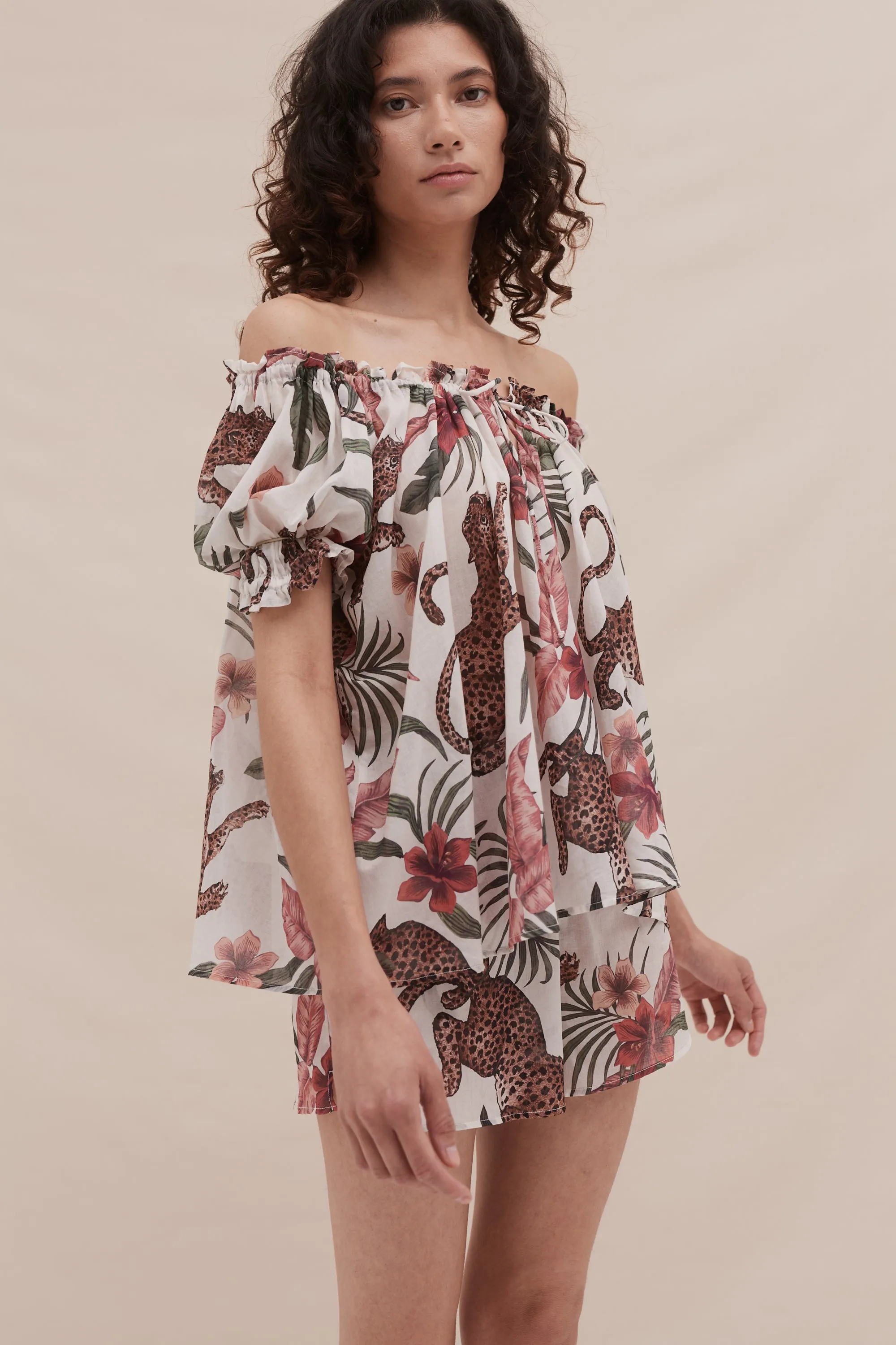 Light & Easy Short Set Soleia Leopard Print Cream sold by Desmond & Dempsey product image thumbnail 4