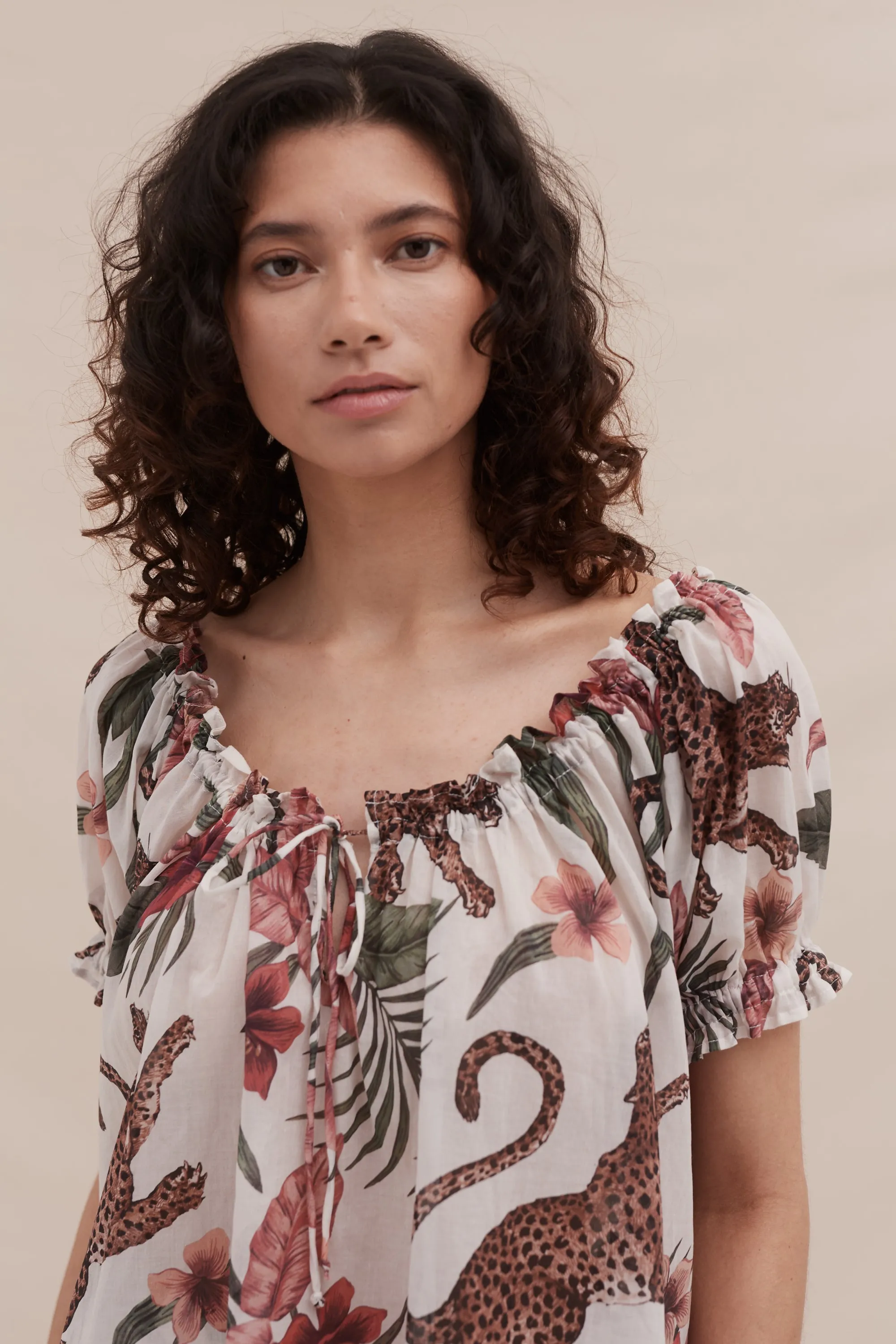 Light & Easy Short Set Soleia Leopard Print Cream sold by Desmond & Dempsey product image thumbnail 5