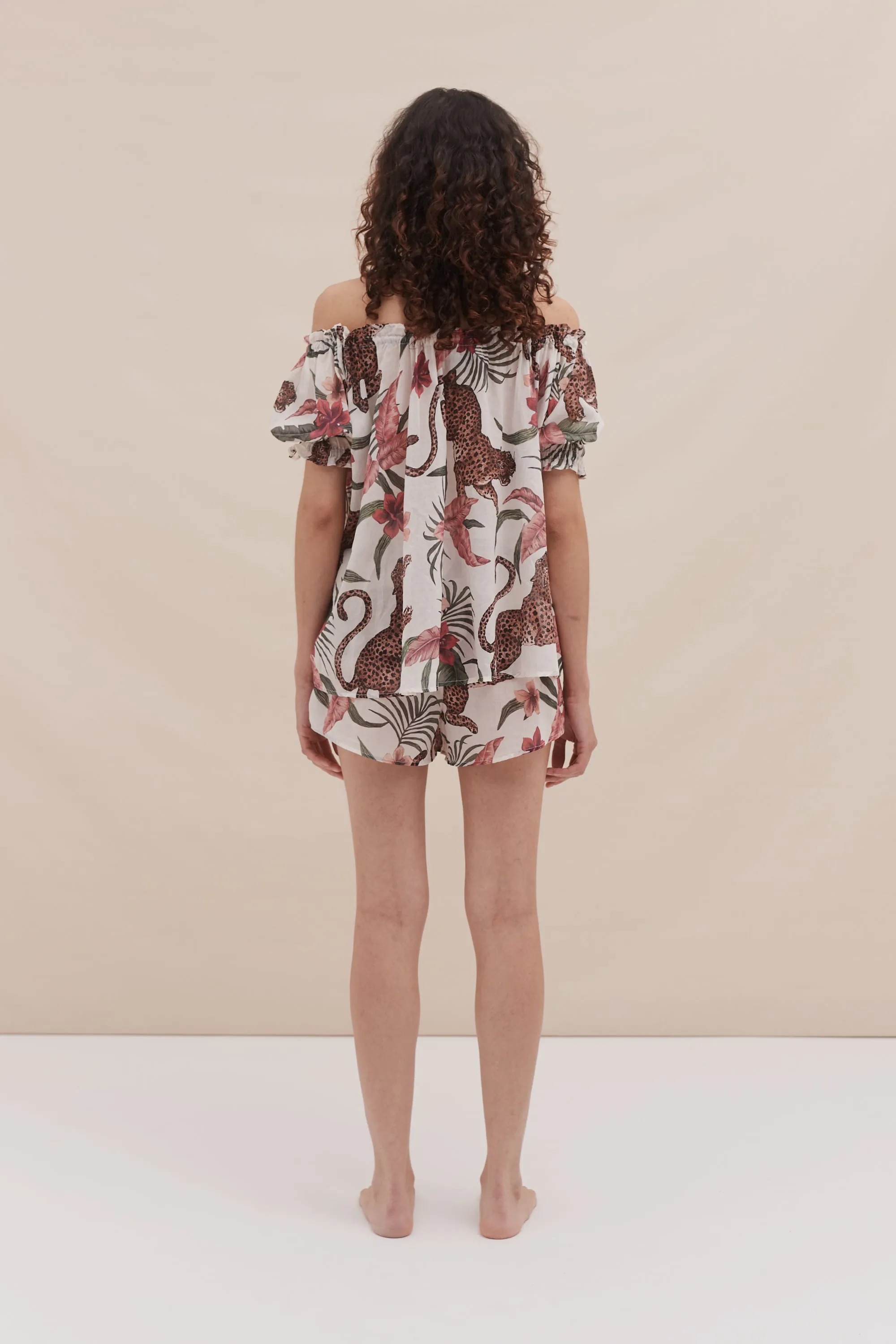 Light & Easy Short Set Soleia Leopard Print Cream sold by Desmond & Dempsey product image thumbnail 3