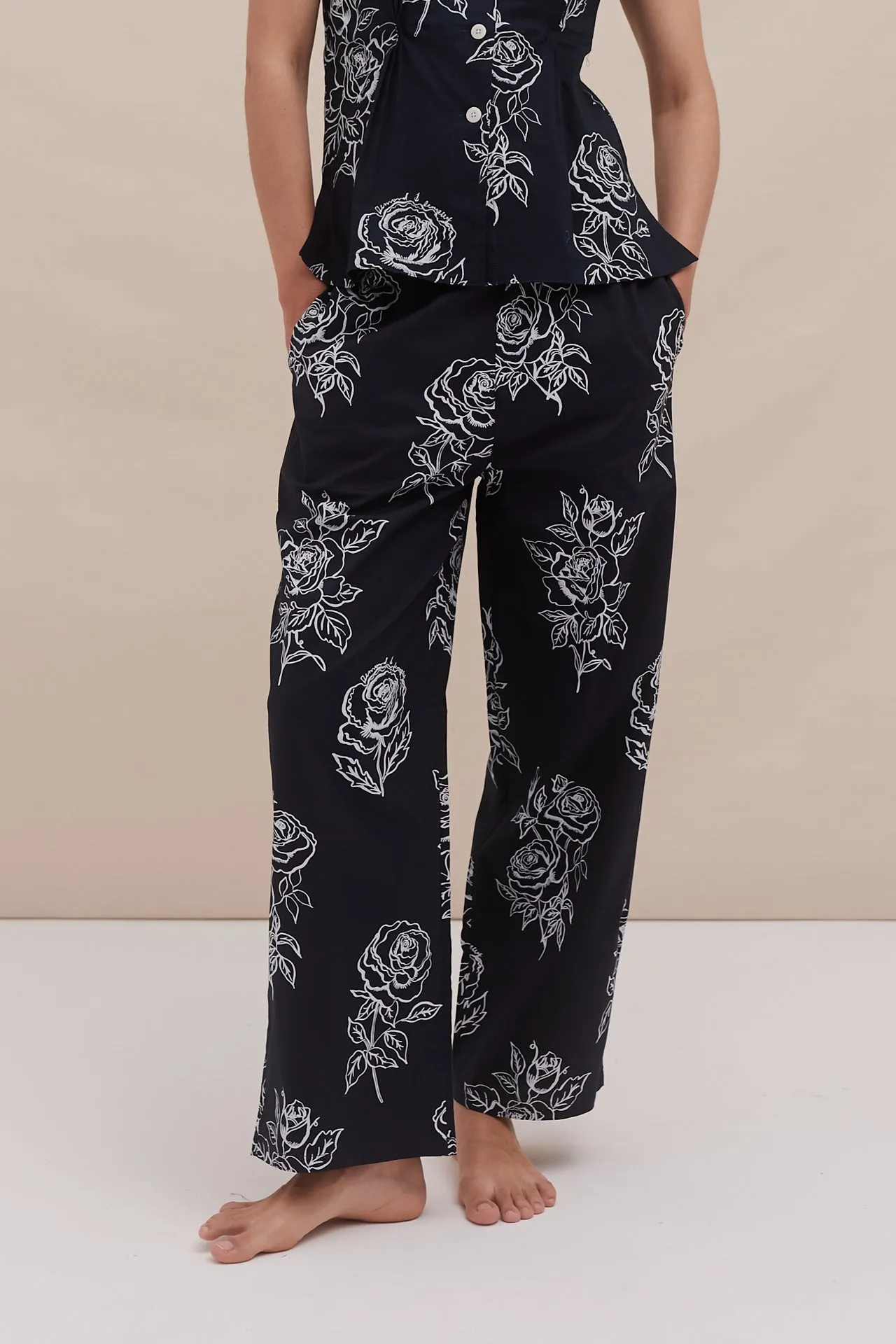 402 Trousers Posy Navy sold by Desmond & Dempsey