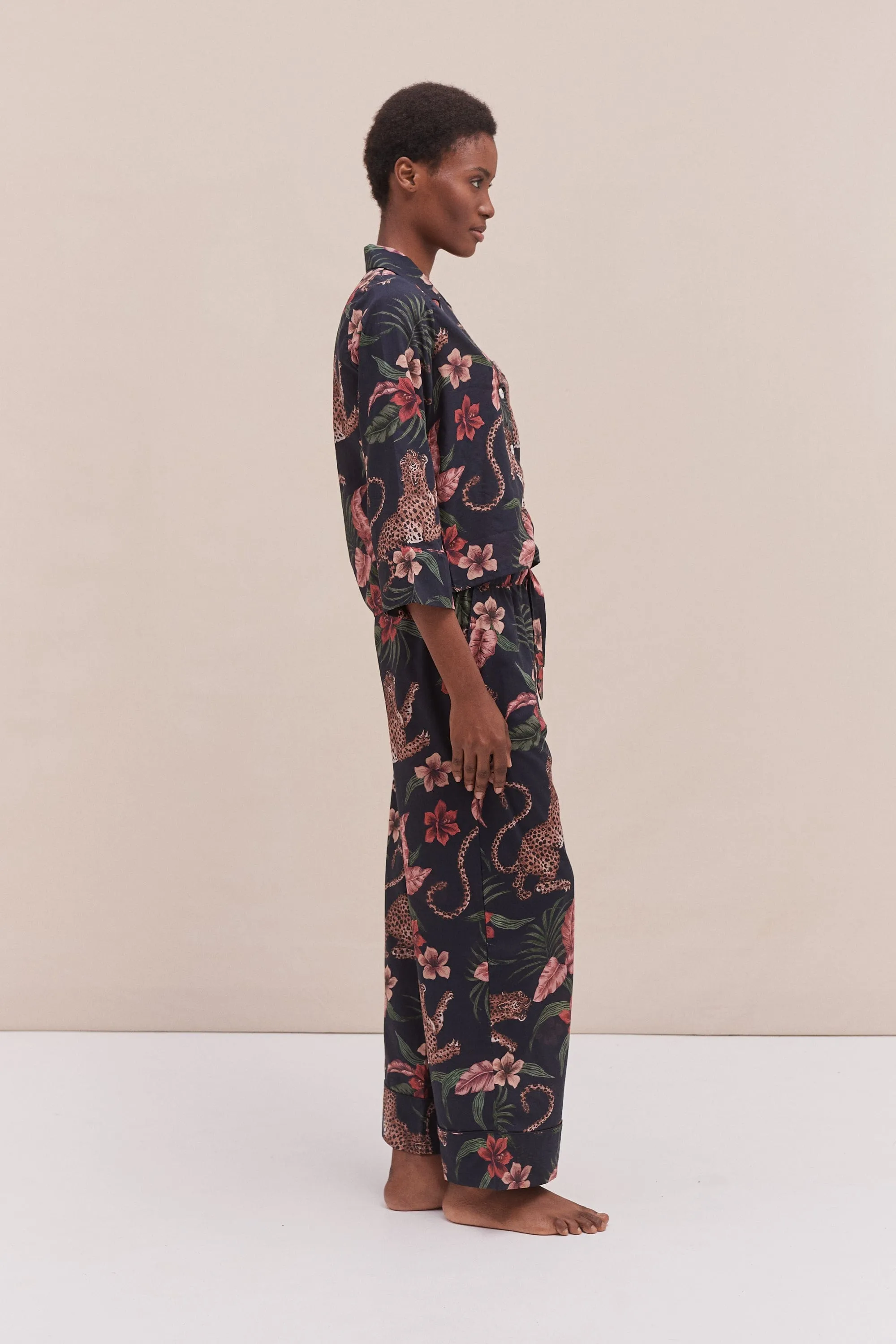 Boxy Shirt and Wide Leg Trouser Set Soleia Leopard Print Multi sold by Desmond & Dempsey product image thumbnail 2