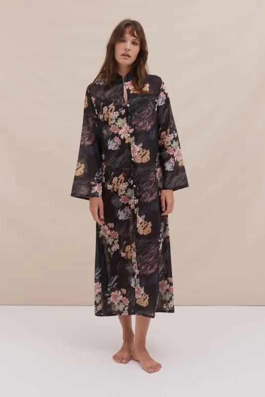 Robe De Nuit Love Print Black sold by Desmond & Dempsey