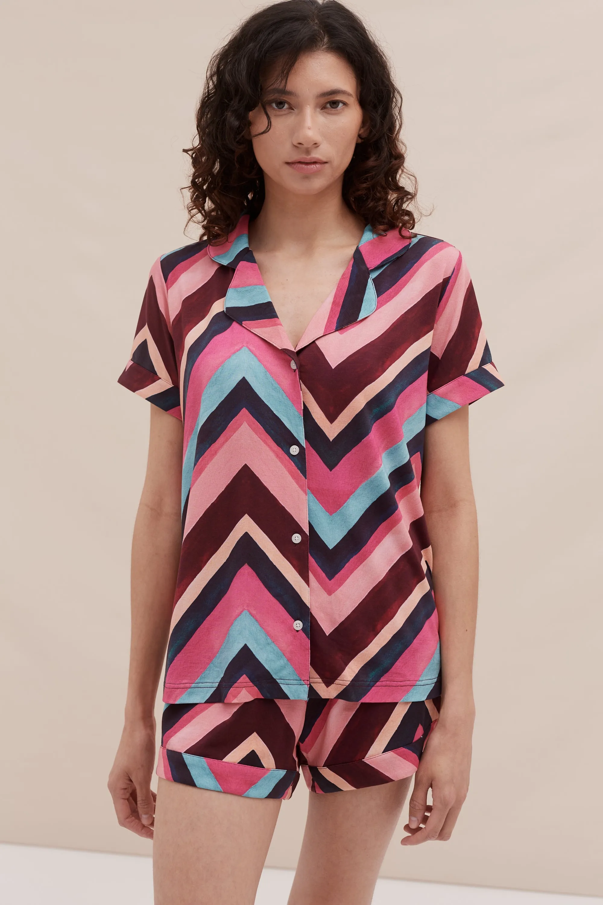 Lyocell Jersey Short Pyjama Set Milou sold by Desmond & Dempsey product image thumbnail 4