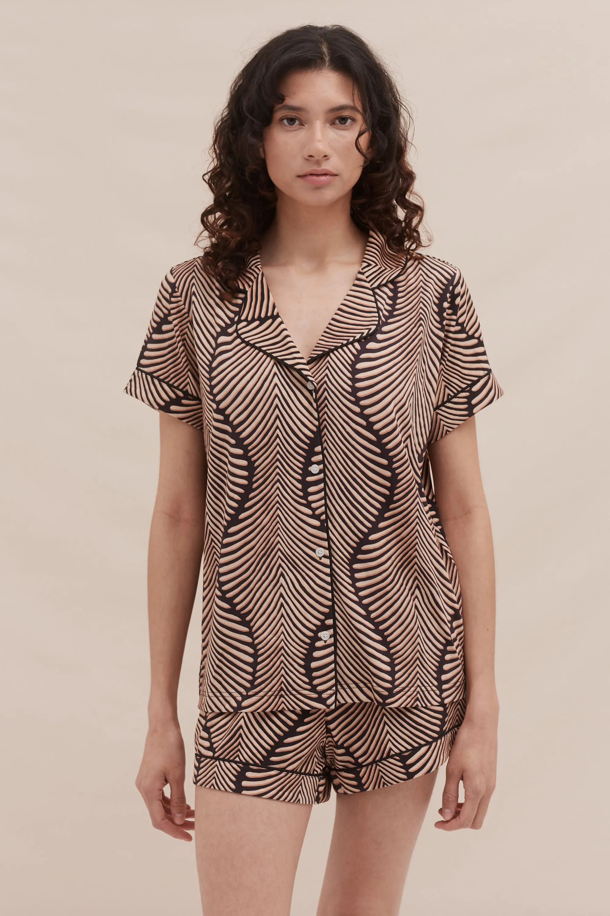 Lyocell Jersey Short Pyjama Set Grace sold by Desmond & Dempsey product image thumbnail 4