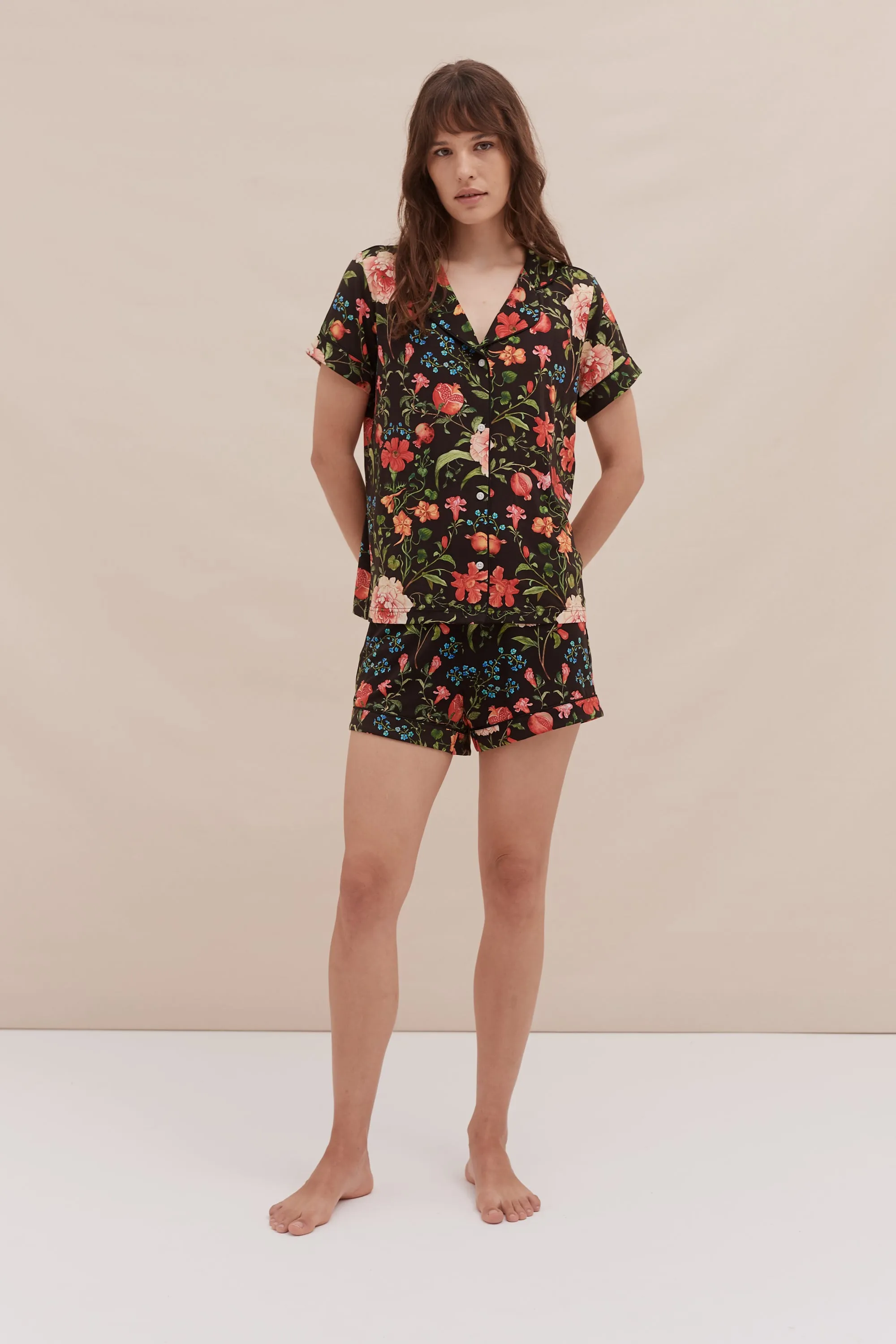 Lyocell Jersey Short Pyjama Set Persephone sold by Desmond & Dempsey