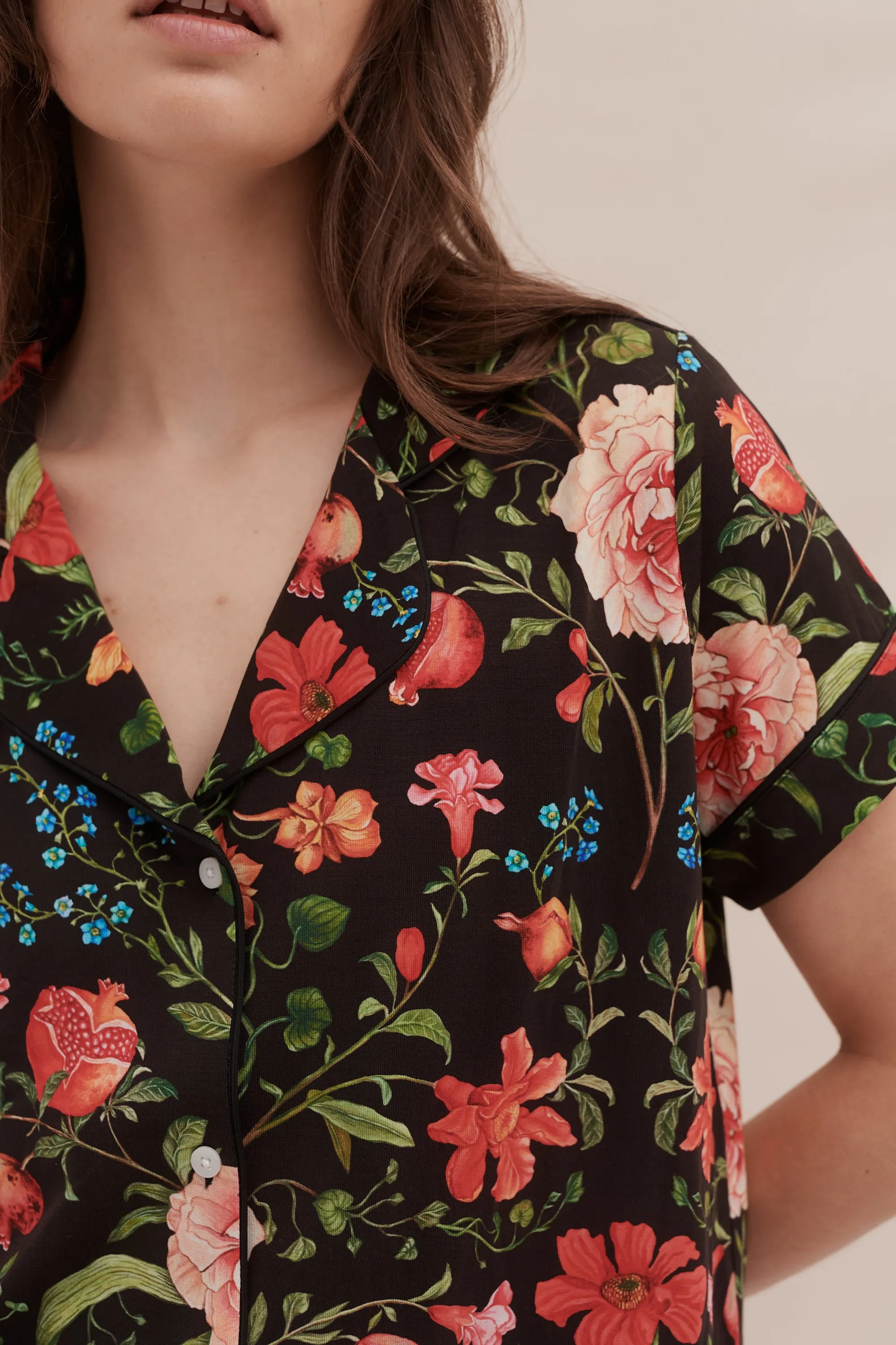 Lyocell Jersey Short Pyjama Set Persephone sold by Desmond & Dempsey product image thumbnail 5