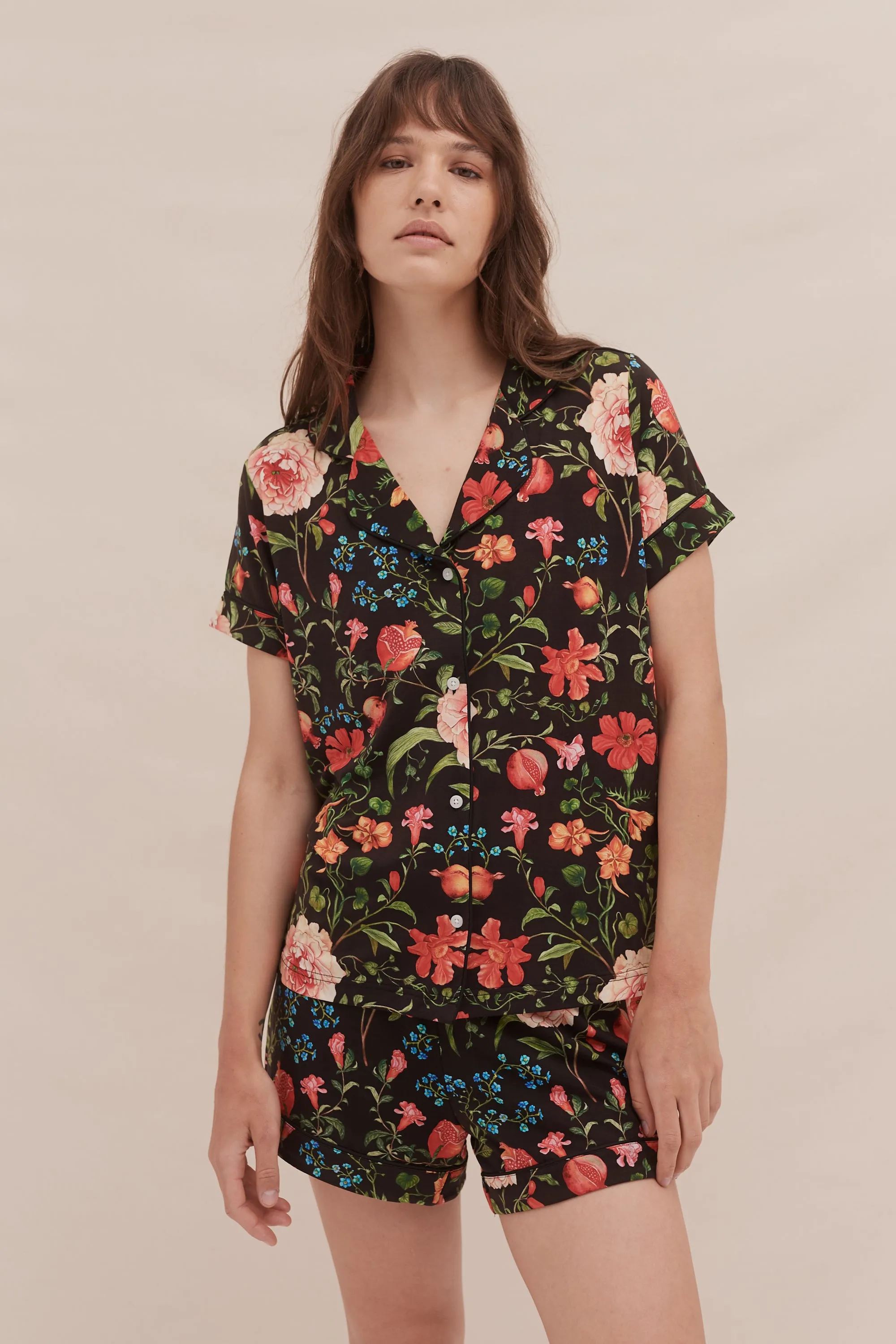 Lyocell Jersey Short Pyjama Set Persephone sold by Desmond & Dempsey product image thumbnail 4