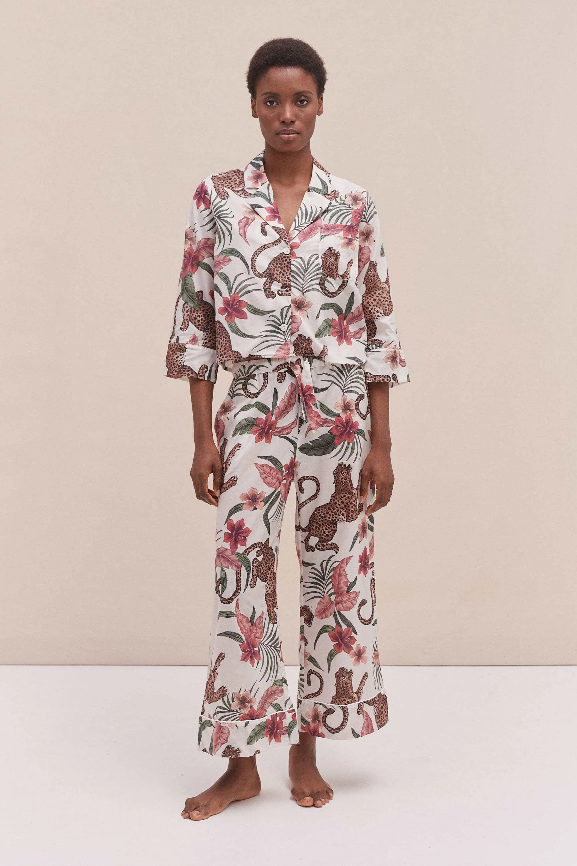 Women's Boxy Shirt Soleia Print Cream sold by Desmond & Dempsey product image thumbnail 4