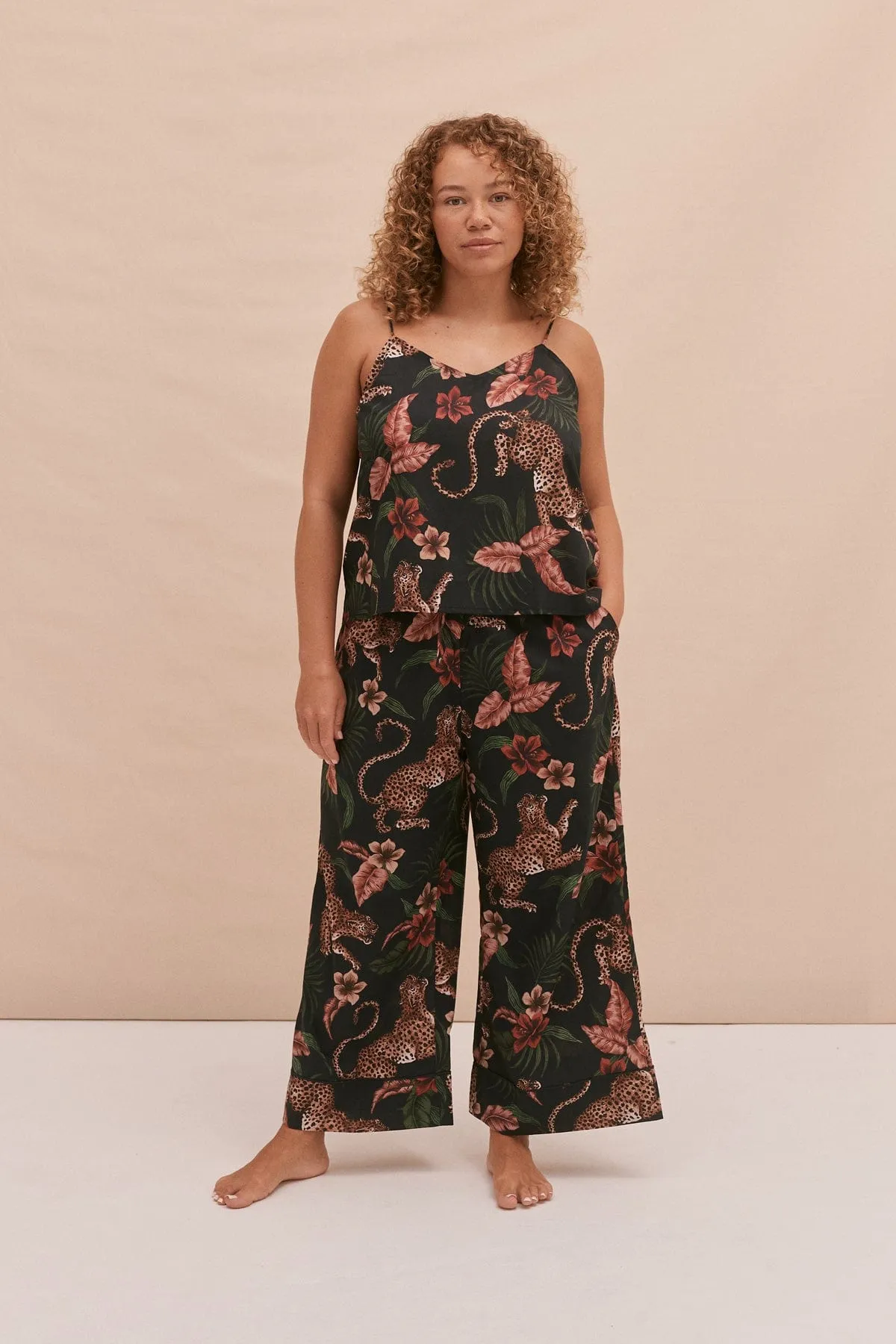 Cami Top and Wide Leg Trouser Set Soleia Leopard Print Multi sold by Desmond & Dempsey