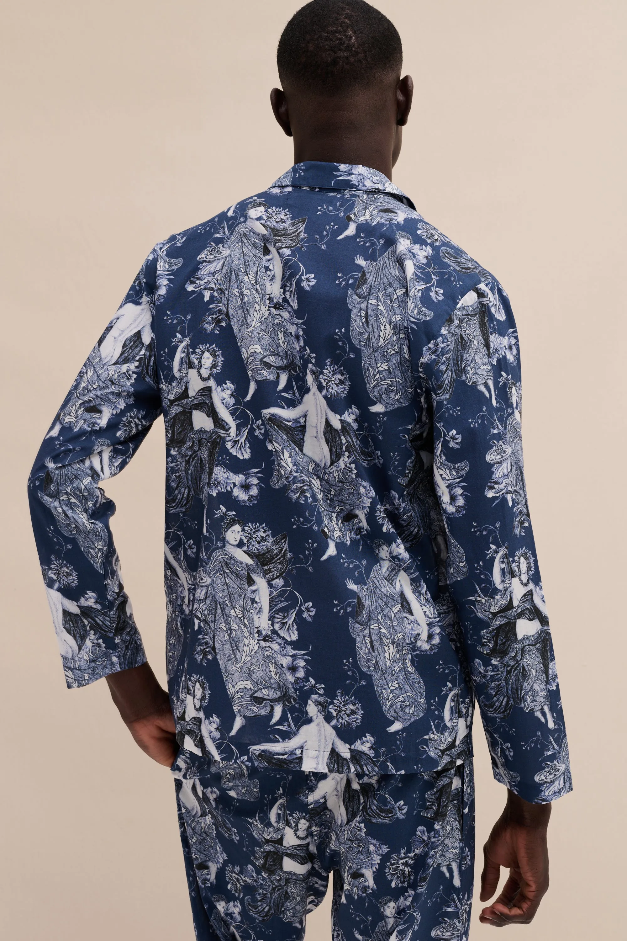 Men’s Pocket Pyjama Set Flora Navy sold by Desmond & Dempsey product image thumbnail 2
