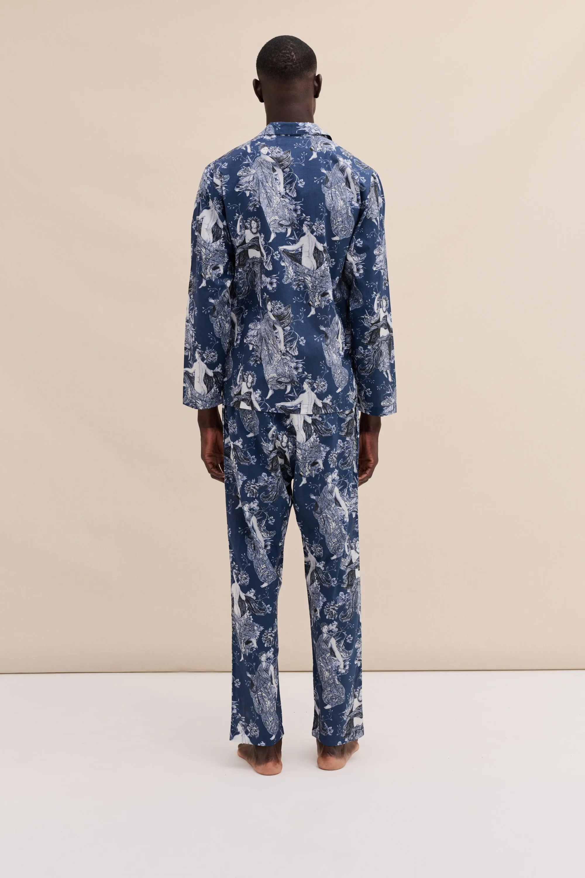 Men’s Pocket Pyjama Set Flora Navy sold by Desmond & Dempsey product image thumbnail 4