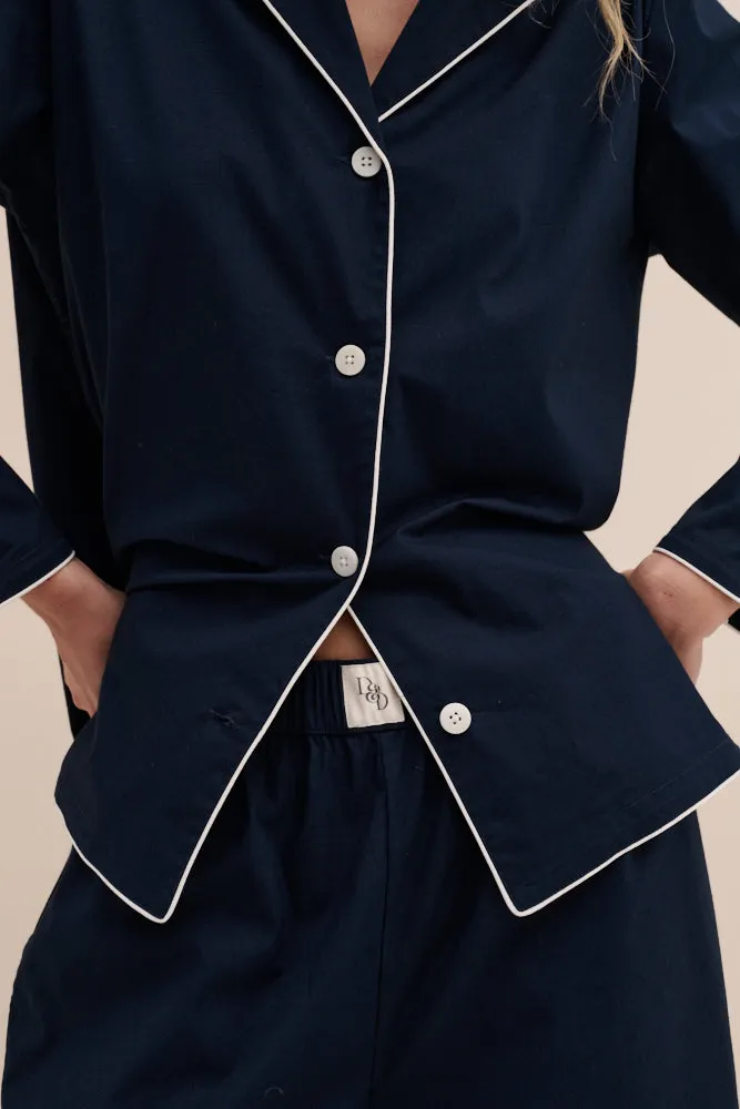 402 Long Pyjama Set Navy sold by Desmond & Dempsey product image thumbnail 2