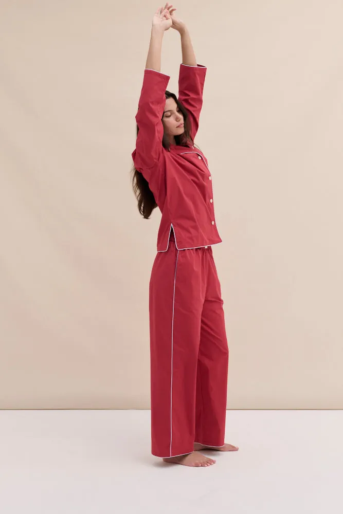 402 Long Pyjama Set Red sold by Desmond & Dempsey product image thumbnail 3