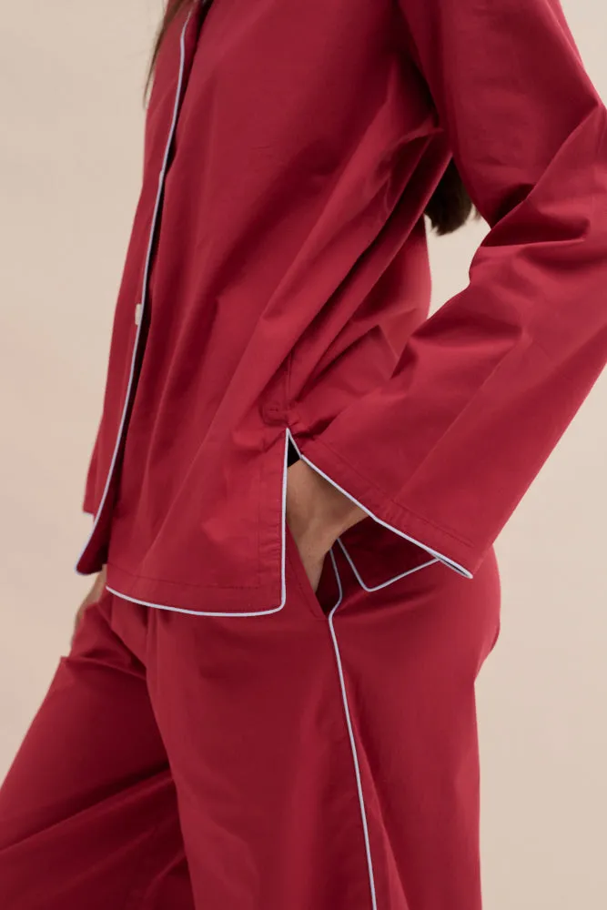 402 Long Pyjama Set Red sold by Desmond & Dempsey product image thumbnail 2