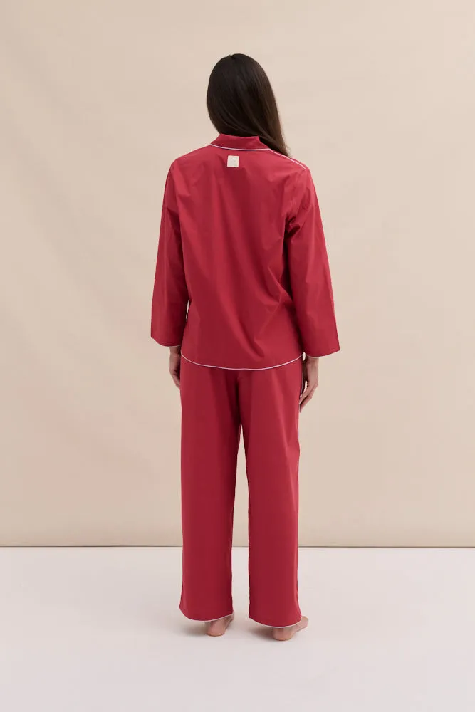 402 Long Pyjama Set Red sold by Desmond & Dempsey product image thumbnail 4