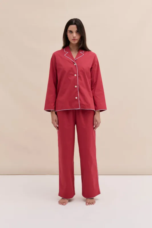 402 Long Pyjama Set Red sold by Desmond & Dempsey
