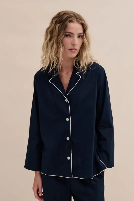 402 Shirt Navy made by Desmond & Dempsey