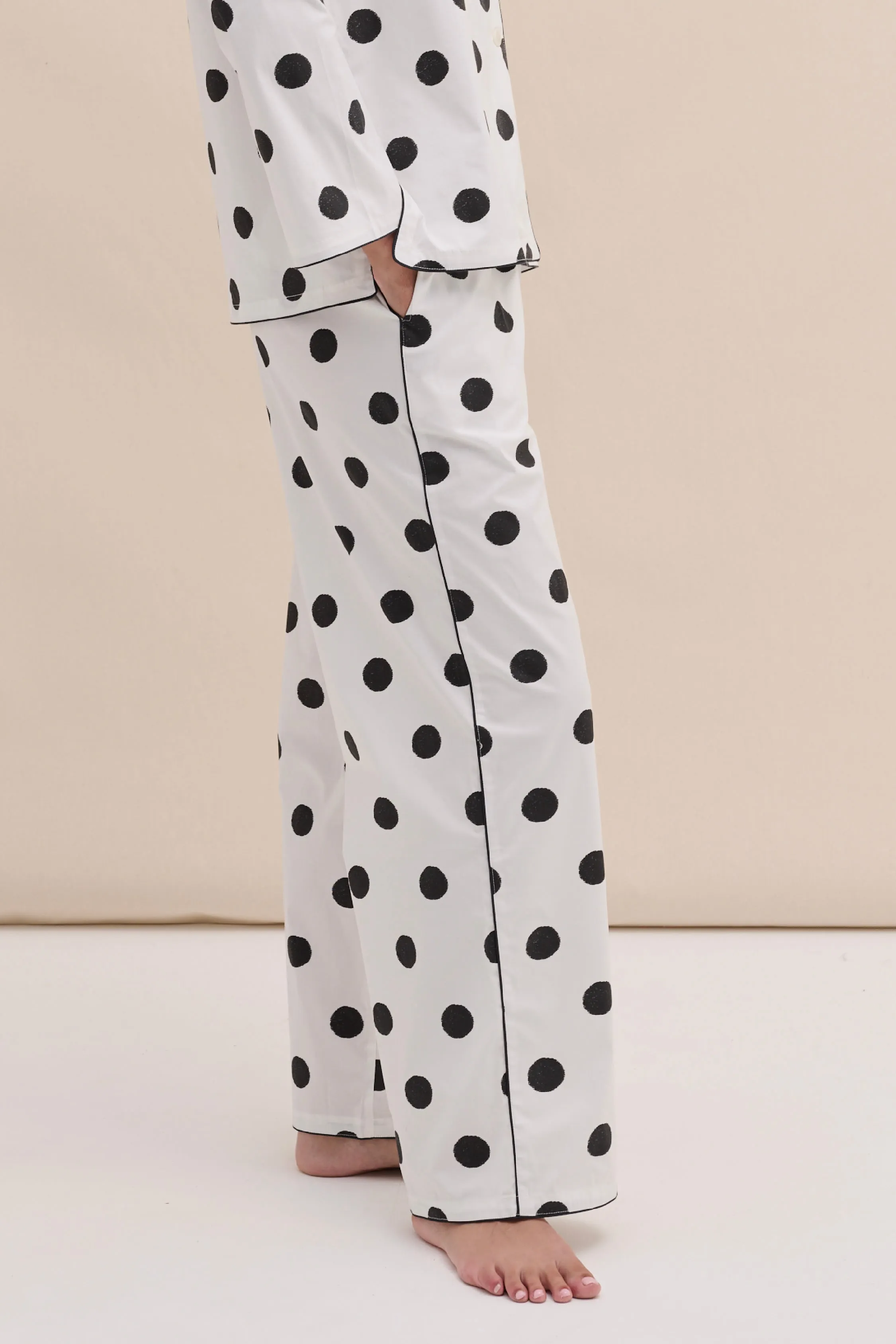 402 Trousers Dot White/Black sold by Desmond & Dempsey product image thumbnail 2