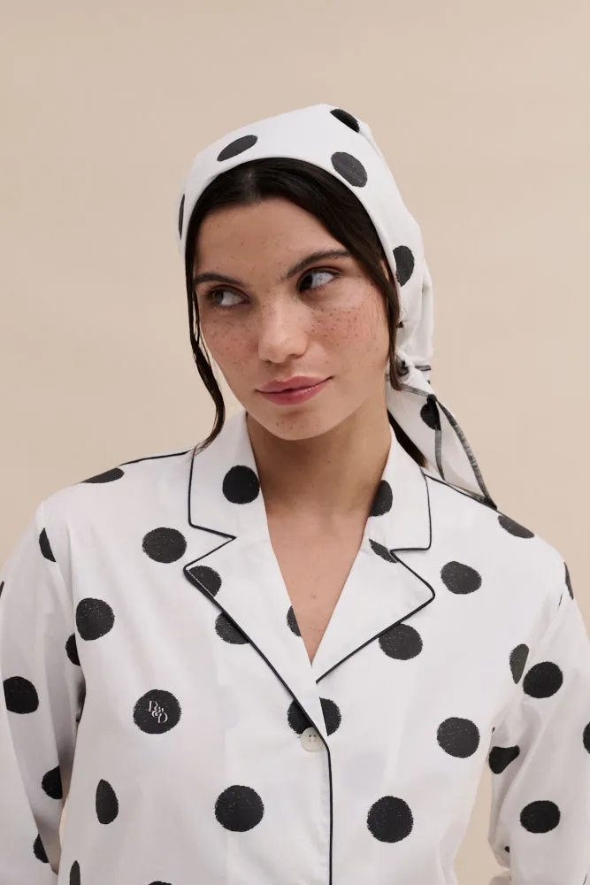 402 Long Pyjama Set Dot White/Black sold by Desmond & Dempsey product image thumbnail 5