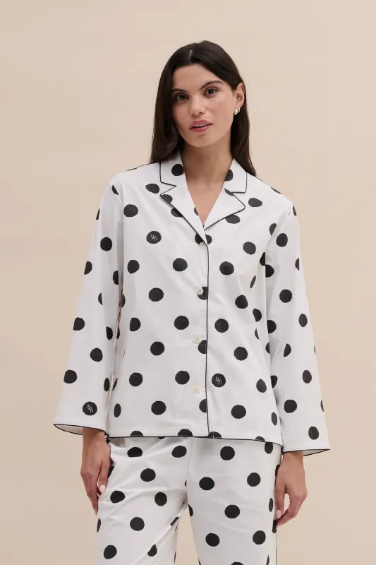 402 Shirt Dot White/Black made by Desmond & Dempsey