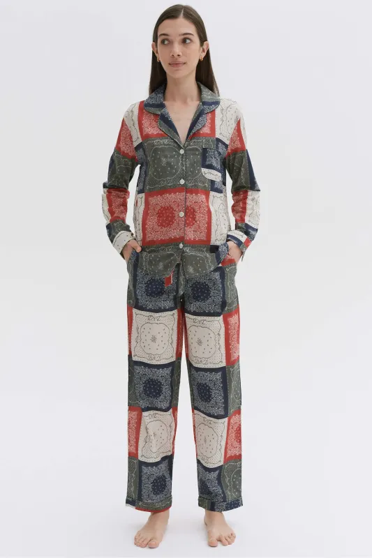 Long Pyjama Set Bandana Patchwork Print Multi sold by Desmond & Dempsey