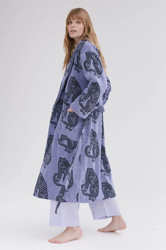 Unisex Towel Robe Sansindo Lavender/Black sold by Desmond & Dempsey