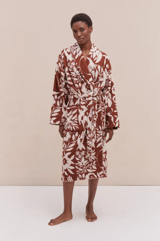 Unisex Towel Robe Idle Hands Mocha/Cream sold by Desmond & Dempsey