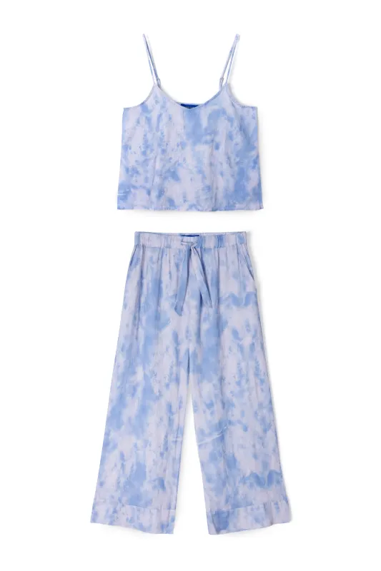Cami Top and Wide Leg Trouser Set Summer Dusk Sky Blue Linen sold by Desmond & Dempsey
