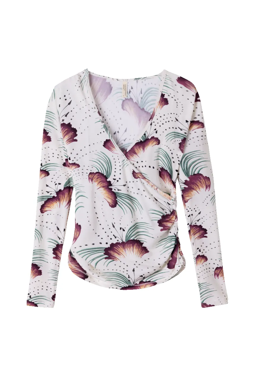 Lyocell Jersey Wrap Top Tigerlily Cream sold by Desmond & Dempsey product image thumbnail 5